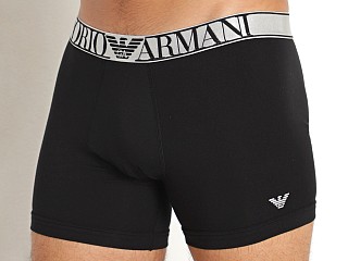 Model in black Emporio Armani Shiny Logoband Boxer Brief