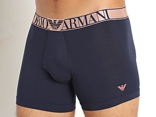 Model in marine Emporio Armani Shiny Logoband Boxer Brief