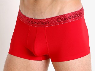 Model in red gala Calvin Klein Air FX Tech Micro Low Rise Trunk