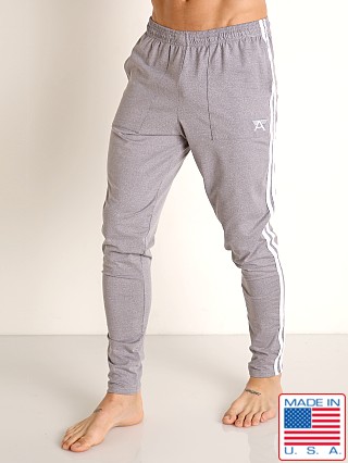 Model in heather grey/white LASC Performance Gymnast Pant Heather Grey