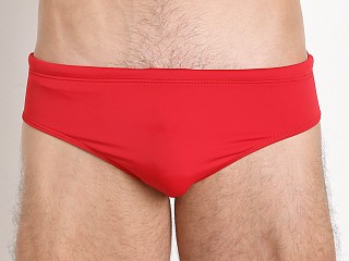 Model in red Emporio Armani EA7 Eagle Swim Brief