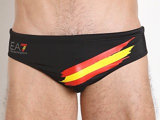 Model in black/spain Emporio Armani Olympic Swim Brief Spain