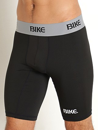 Model in black Bike Athletic Compression Shorts