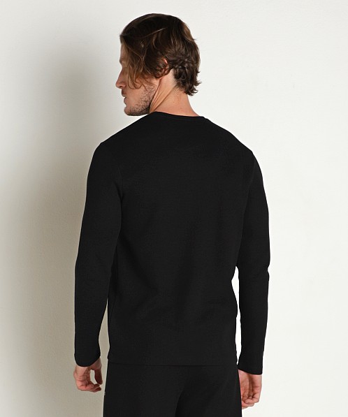 Hugo Boss Waffle Long Sleeve Shirt Black