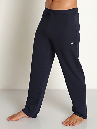 Model in dark blue Hugo Boss Waffle Pants