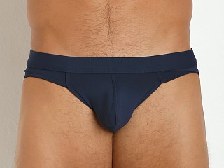 Model in navy Tulio Power Pouch Supplex Briefs