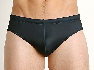 Model in black w/blue Diesel Offshore Team Jack Lycra Swim Brief Black