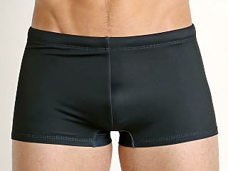 Model in black w/blue Diesel Offshore Team Hero Lycra Swim Trunk Black