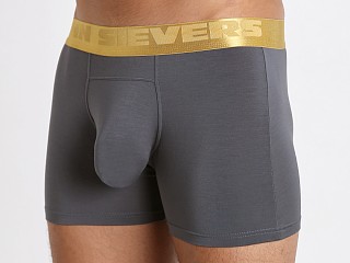 Model in steel grey John Sievers California Gold Natural Pouch Boxer Briefs Steel