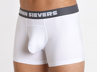 Model in white John Sievers SLEEK Natural Pouch Boxer Briefs