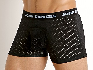 Model in black John Sievers STRETCH MESH Natural Pouch Boxer Briefs