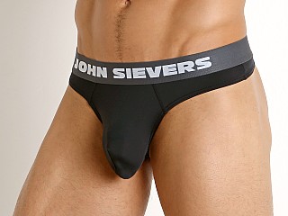 Model in black John Sievers SLEEK Natural Pouch Thong