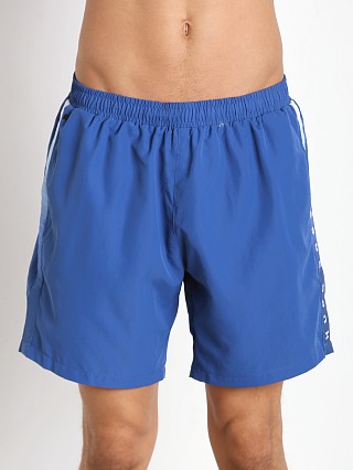 Model in royal Hugo Boss Seabream Swim Shorts