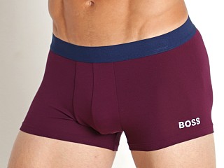 Model in burgundy Hugo Boss Retro Trunk