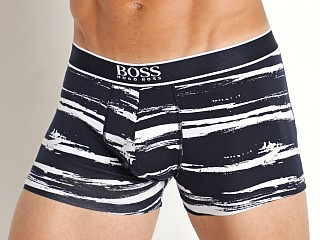 Model in navy Hugo Boss 24 Print Trunk