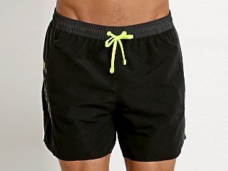 Model in black Emporio Armani Color Block Swim Boxer