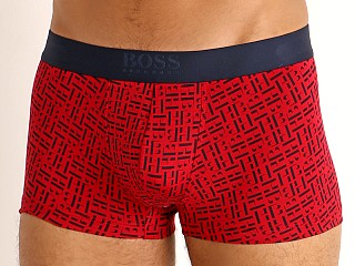 Model in red Hugo Boss Minimal Trunk