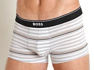 Model in white Hugo Boss Stripe Trunk