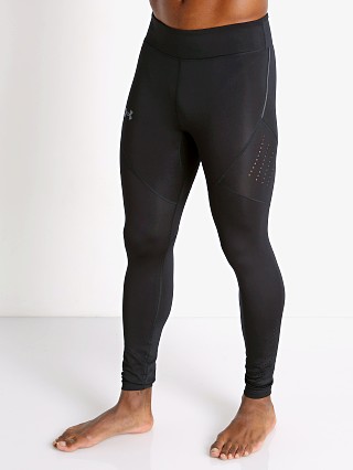 Model in black/black Under Armour Speedpocket Compression Tights