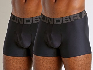 Model in black/black Under Armour Tech Mesh Boxerjock 2-Pack