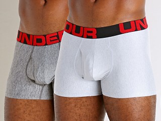 Model in gray/light heather Under Armour Tech Mesh Boxerjock 2-Pack