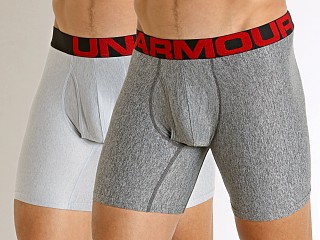 Model in gray heather Under Armour Tech Mesh Boxerjock 2-Pack