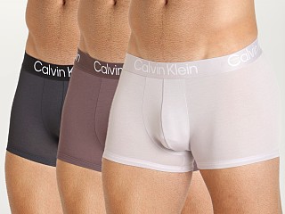 Model in sparrow/phantom/lilac marble Calvin Klein Ultra-Soft Modern Trunk 3-Pack Sparrow/Phantom/Lila