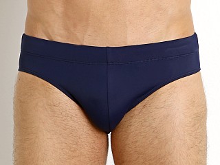 Model in navy Diesel Jack Mohican Swim Brief