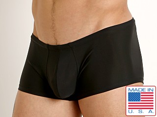 Model in black Rick Majors Low Rise Swim Trunk