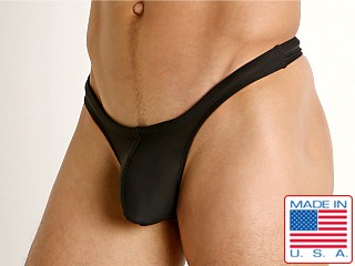 Model in black Rick Majors Low Rise Swim Thong