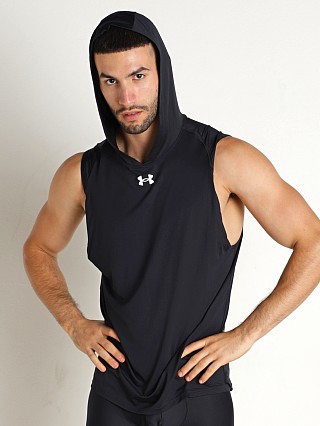 Model in black/white Under Armour Team Knockout Sleeveless Hoodie