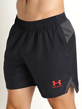 Model in black/radio red Under Armour Accelerate Shorts