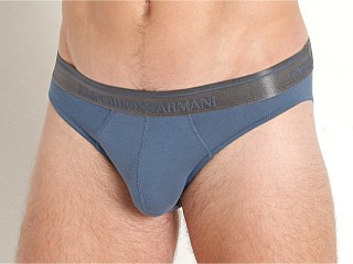 Model in iron Emporio Armani Shiny Logoband Brief