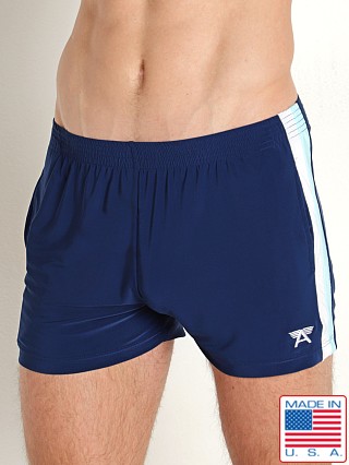 Model in navy LASC Venetian Lounge Short