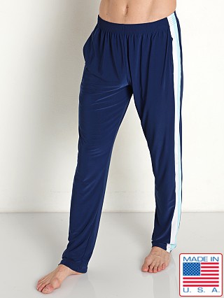 Model in navy LASC Venetian Lounge Pant