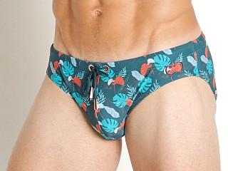 Model in print 2EROS Monstera Swim Briefs