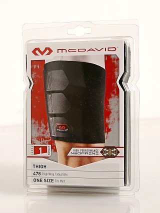 Model in black McDavid Sports Medicine Thigh Wrap