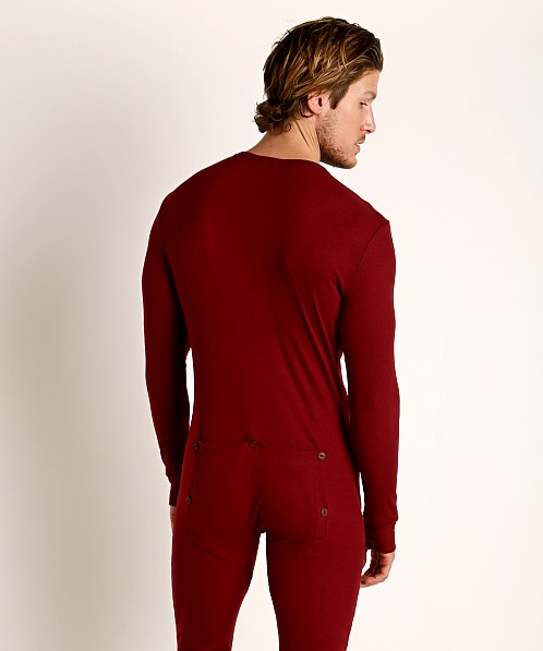 Rick Majors American Classic Back Flap Union Suit Burgundy