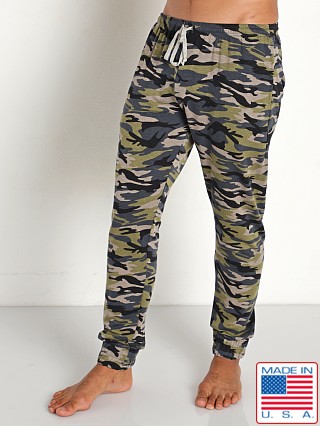 Model in camo army LASC French Terry Pants