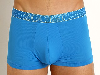 Model in electric blue 2xist Speed Dri Mesh Trunk