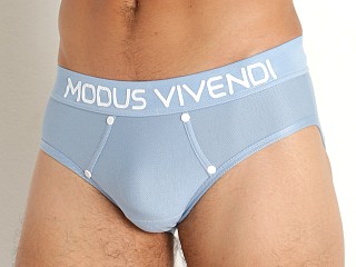 Model in light blue Modus Vivendi All Gender Jeans Brief