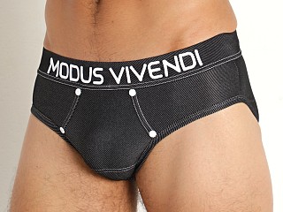 Model in charcoal Modus Vivendi All Gender Jeans Brief