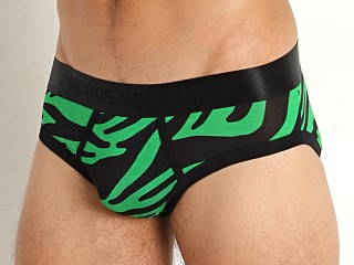 Model in green Modus Vivendi All Gender Tiger Brief