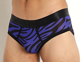 Model in blue Modus Vivendi All Gender Tiger Brief