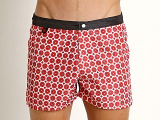 Model in white/red Jack Adams Hipster Swim Trunk