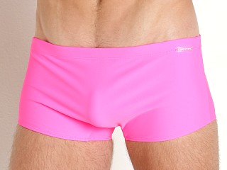 Model in neon pink Jack Adams Neo Electrix Swim Boxer