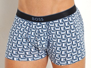 Model in blue Hugo Boss 24 Print Trunk