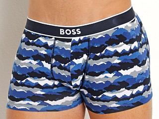 Model in camo blue Hugo Boss 24 Print Trunk