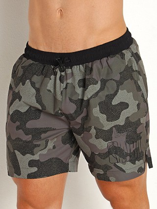 Model in camo green Hugo Boss NBA 4.0 Shorts