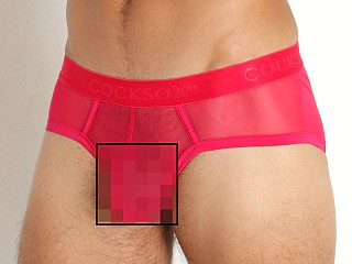 Model in freesia pink Cocksox Italian Mesh Enhancer Sports Brief